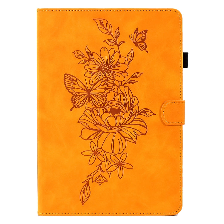 For Amazon Kindle Paperwhite 5 Peony Butterfly Embossed Leather Smart Tablet Case(Khaki) - Amazon by PMC TechLife | Online Shopping South Africa | PMC TechLife | Buy Now Pay Later Mobicred