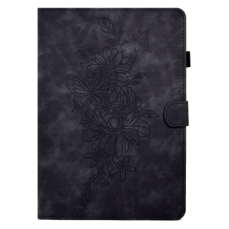 For Lenovo Tab M10 Gen 2 Peony Butterfly Embossed Leather Smart Tablet Case(Black) - Lenovo by PMC TechLife | Online Shopping South Africa | PMC TechLife | Buy Now Pay Later Mobicred