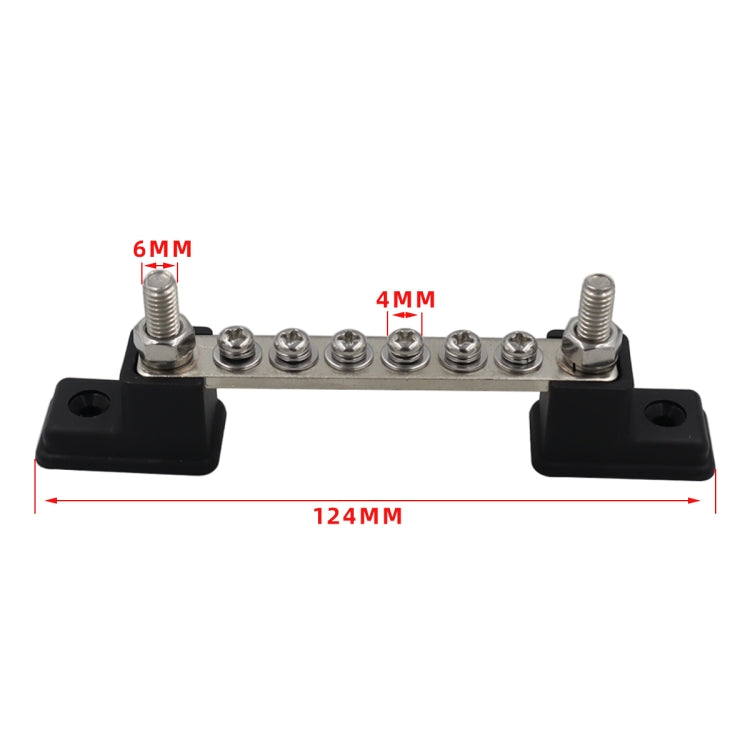 CP-3050 150A 12-48V RV Yacht 6-way Busbar with 8pcs Terminals(Black) - Booster Cable & Clip by PMC TechLife | Online Shopping South Africa | PMC TechLife | Buy Now Pay Later Mobicred