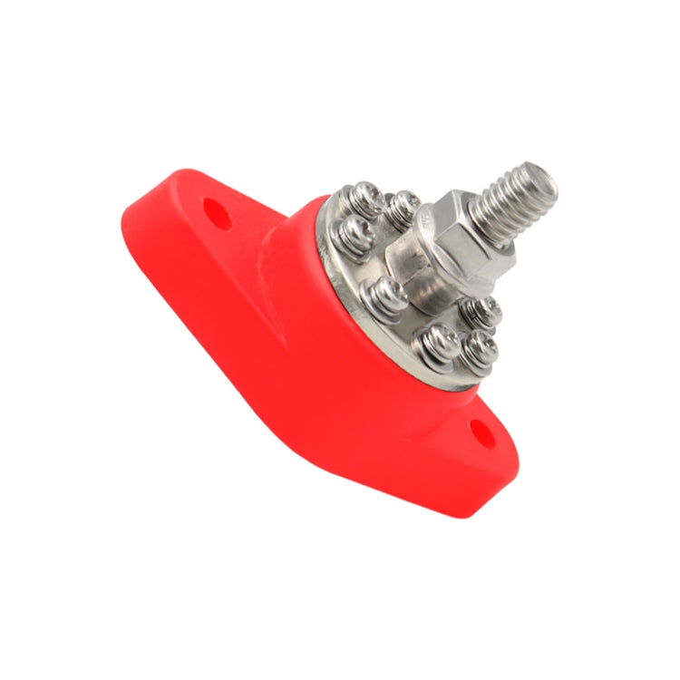 3/8 inch M10 RV Yacht 8-way Terminal Stud with 2 M5x20 Screws(Red) - Booster Cable & Clip by PMC Jewellery | Online Shopping South Africa | PMC Jewellery | Buy Now Pay Later Mobicred