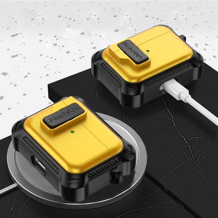 For AirPods Pro Signal Flag Wireless Earphones Case with Security Lock(Black) - For AirPods Pro by PMC Jewellery | Online Shopping South Africa | PMC Jewellery | Buy Now Pay Later Mobicred