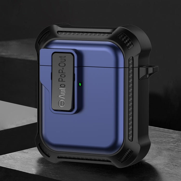 For AirPods 1 / 2 Signal Flag Wireless Earphones Case with Security Lock(Blue) - For AirPods 1/2 by PMC Jewellery | Online Shopping South Africa | PMC Jewellery | Buy Now Pay Later Mobicred