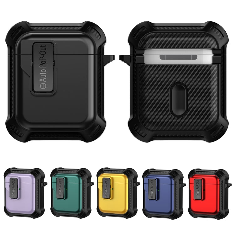 For AirPods 1 / 2 Signal Flag Wireless Earphones Case with Security Lock(Purple) - free shipping - PMC Jewellery - Order now!