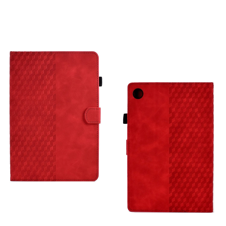 For Huawei MatePad T10 / T10S / Honor Tablet 6 Rhombus Embossed Leather Tablet Case(Red) - Honor by PMC TechLife | Online Shopping South Africa | PMC TechLife | Buy Now Pay Later Mobicred