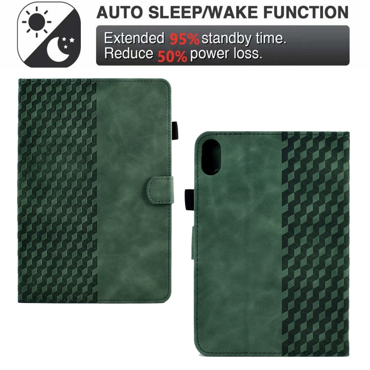 For Lenovo Tab P11 / J606F Rhombus Embossed Leather Smart Tablet Case(Green) - Lenovo by PMC TechLife | Online Shopping South Africa | PMC TechLife | Buy Now Pay Later Mobicred