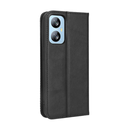 For Blackview A52 Magnetic Buckle Retro Texture Leather Phone Case(Black) - More Brand by PMC Jewellery | Online Shopping South Africa | PMC Jewellery