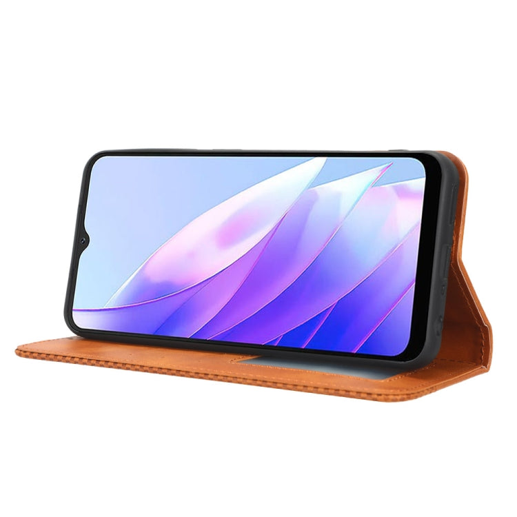 For Blackview A52 Magnetic Buckle Retro Texture Leather Phone Case(Brown) - More Brand by PMC TechLife | Online Shopping South Africa | PMC TechLife | Buy Now Pay Later Mobicred