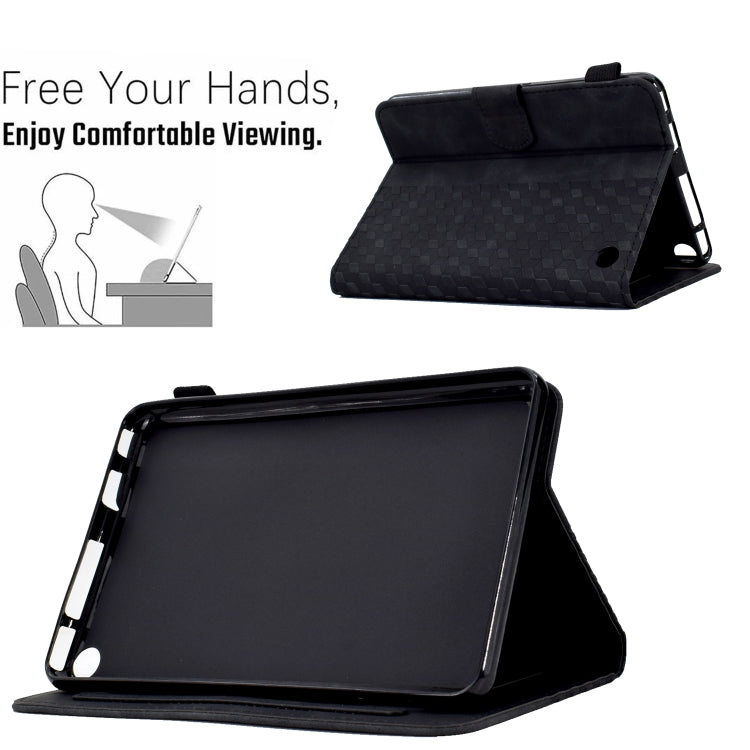 For Amazon Kindle Fire 7 2022 Rhombus Embossed Leather Tablet Case(Black) - Amazon by PMC TechLife | Online Shopping South Africa | PMC TechLife | Buy Now Pay Later Mobicred