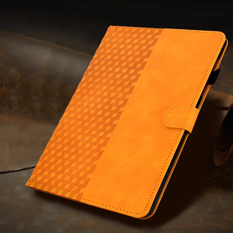 For Amazon Kindle Fire 7 2019 / 2017 / 2015 Rhombus Embossed Leather Tablet Case(Khaki) - Amazon by PMC TechLife | Online Shopping South Africa | PMC TechLife | Buy Now Pay Later Mobicred