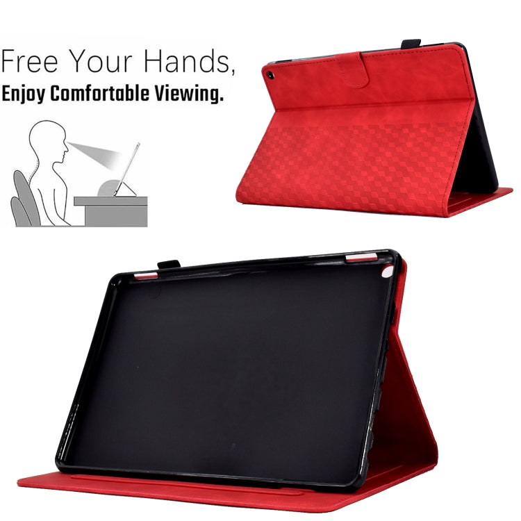 For Amazon Kindle Fire HD8 2020 Rhombus Embossed Leather Tablet Case(Red) - Amazon by PMC TechLife | Online Shopping South Africa | PMC TechLife | Buy Now Pay Later Mobicred