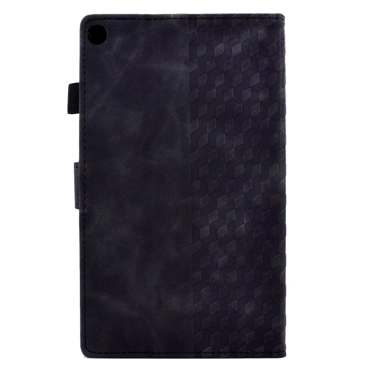 For Amazon Kindle Fire HD8 2018 / 2017 / 2016 Rhombus Embossed Leather Tablet Case(Black) - Amazon by PMC TechLife | Online Shopping South Africa | PMC TechLife | Buy Now Pay Later Mobicred