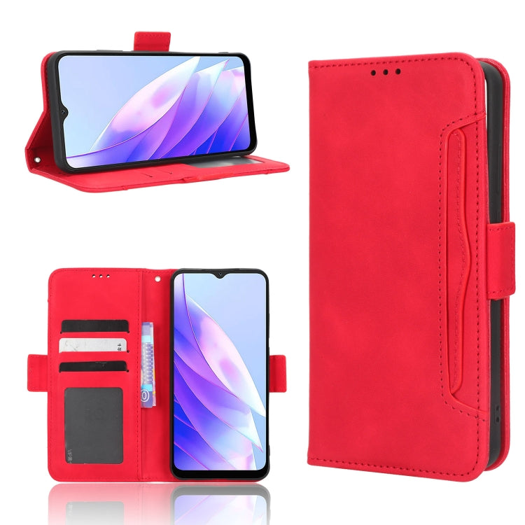 For Blackview A52 Skin Feel Calf Texture Card Slots Leather Phone Case(Red) - More Brand by PMC TechLife | Online Shopping South Africa | PMC TechLife | Buy Now Pay Later Mobicred