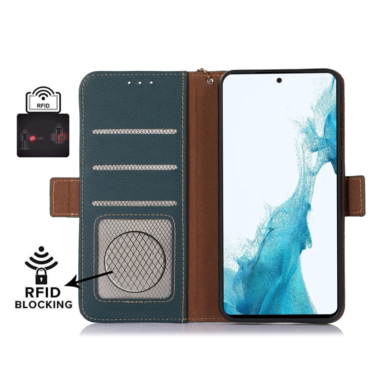 For Sony Xperia 1 IV Side-Magnetic TJ Genuine Leather RFID Phone Case(Green) - Sony Cases by PMC TechLife | Online Shopping South Africa | PMC TechLife | Buy Now Pay Later Mobicred