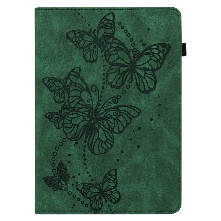 For Lenovo Pad Plus 2023 11.5 inch / Tab P11 Gen 2 Embossed Butterfly Pattern Leather Tablet Case(Green) - Lenovo by PMC TechLife | Online Shopping South Africa | PMC TechLife | Buy Now Pay Later Mobicred