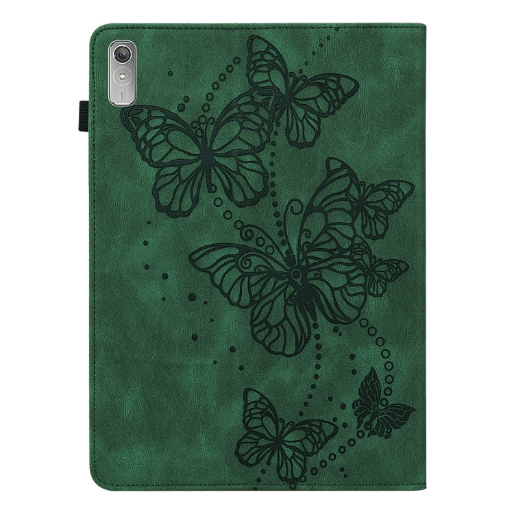 For Lenovo Pad Plus 2023 11.5 inch / Tab P11 Gen 2 Embossed Butterfly Pattern Leather Tablet Case(Green) - Lenovo by PMC TechLife | Online Shopping South Africa | PMC TechLife | Buy Now Pay Later Mobicred