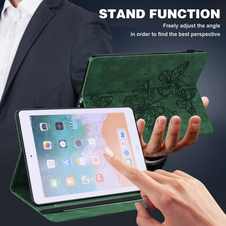 For Lenovo Pad Plus 2023 11.5 inch / Tab P11 Gen 2 Embossed Butterfly Pattern Leather Tablet Case(Green) - Lenovo by PMC TechLife | Online Shopping South Africa | PMC TechLife | Buy Now Pay Later Mobicred