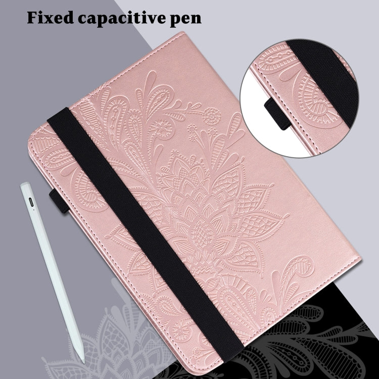 For Lenovo Pad Pro 2022 11.2 inch / Tab P11 Pro Gen 2 Lace Flower Embossing Pattern Leather Tablet Case(Gold) - Lenovo by PMC TechLife | Online Shopping South Africa | PMC TechLife | Buy Now Pay Later Mobicred