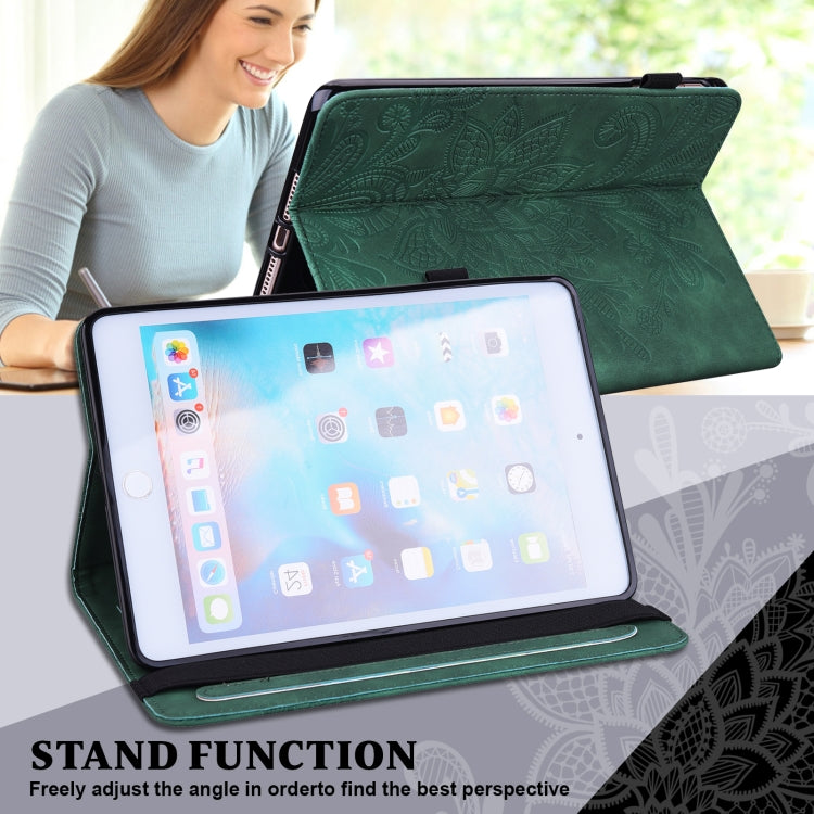 For Lenovo Pad Plus 2023 11.5 inch / Tab P11 Gen 2 Lace Flower Embossing Pattern Leather Tablet Case(Green) - Lenovo by PMC TechLife | Online Shopping South Africa | PMC TechLife | Buy Now Pay Later Mobicred