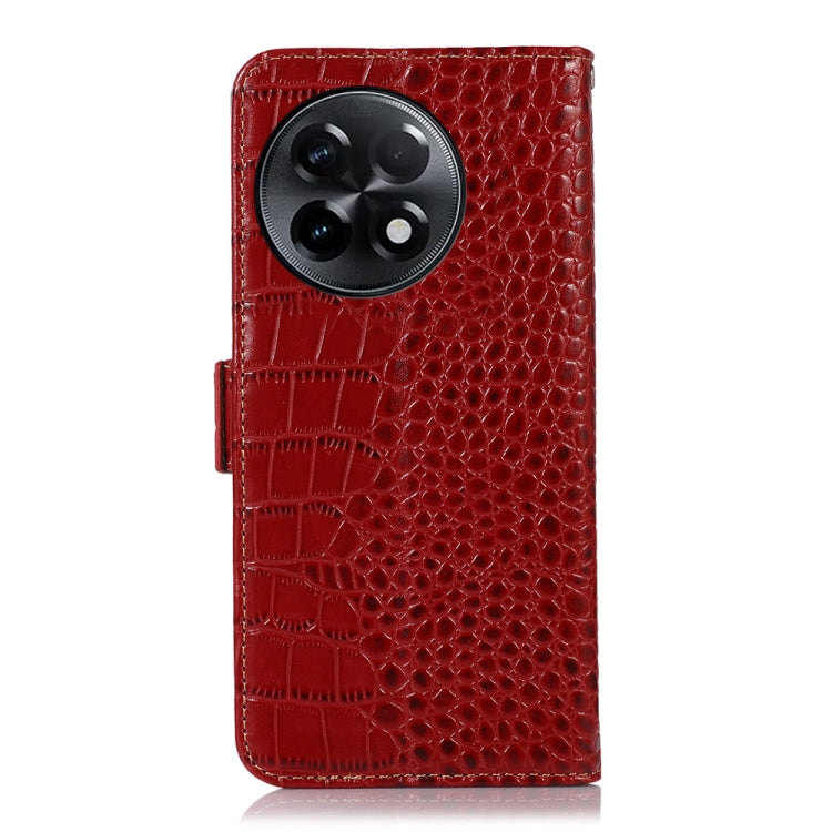 For OnePlus Ace 2 5G Crocodile Top Layer Cowhide Leather Phone Case(Red) - OnePlus Cases by PMC TechLife | Online Shopping South Africa | PMC TechLife | Buy Now Pay Later Mobicred
