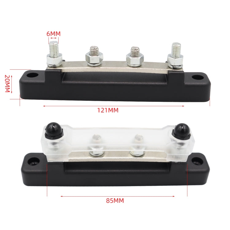 CP-3116-02 150A 12-48V RV Yacht Single-row 2-way Busbar(Black) - Booster Cable & Clip by PMC Jewellery | Online Shopping South Africa | PMC Jewellery | Buy Now Pay Later Mobicred