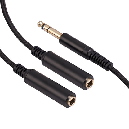 3718 6.35mm Male to Dual Female 1/4 TRS Stereo Audio Cable, Length: 30cm - Microphone Audio Cable & Connector by PMC Jewellery | Online Shopping South Africa | PMC Jewellery