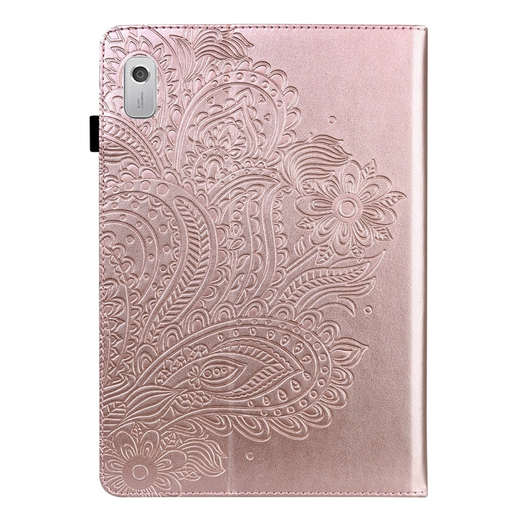 For Lenovo Tab M8 4th Gen TB-300FU Peacock Embossed Pattern Leather Tablet Case(Rose Gold) - Lenovo by PMC TechLife | Online Shopping South Africa | PMC TechLife | Buy Now Pay Later Mobicred