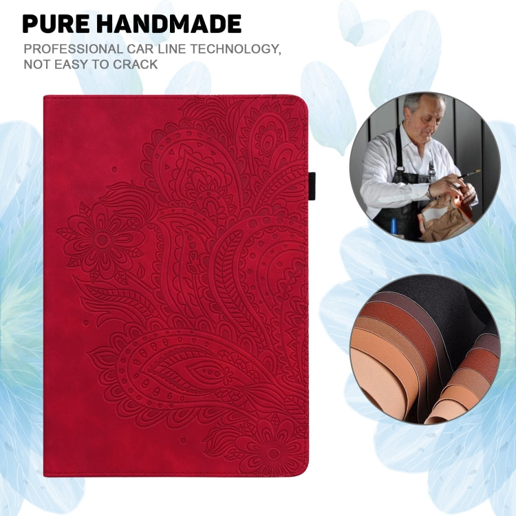 For Lenovo Tab M8 4th Gen TB-300FU Peacock Embossed Pattern Leather Tablet Case(Red) - Lenovo by PMC TechLife | Online Shopping South Africa | PMC TechLife | Buy Now Pay Later Mobicred