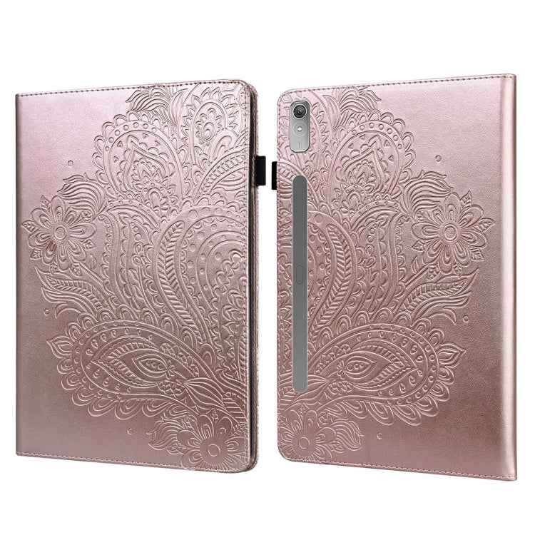 For Lenovo Tab P11 Pro Gen 2 Peacock Embossed Pattern Leather Tablet Case(Rose Gold) - Lenovo by PMC TechLife | Online Shopping South Africa | PMC TechLife | Buy Now Pay Later Mobicred