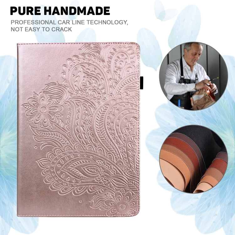 For Lenovo Tab P11 Pro Gen 2 Peacock Embossed Pattern Leather Tablet Case(Rose Gold) - Lenovo by PMC TechLife | Online Shopping South Africa | PMC TechLife | Buy Now Pay Later Mobicred