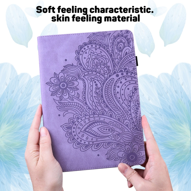 For Huawei MatePad SE 10.4 2022 Peacock Embossed Pattern Leather Tablet Case(Purple) - Huawei by PMC TechLife | Online Shopping South Africa | PMC TechLife | Buy Now Pay Later Mobicred