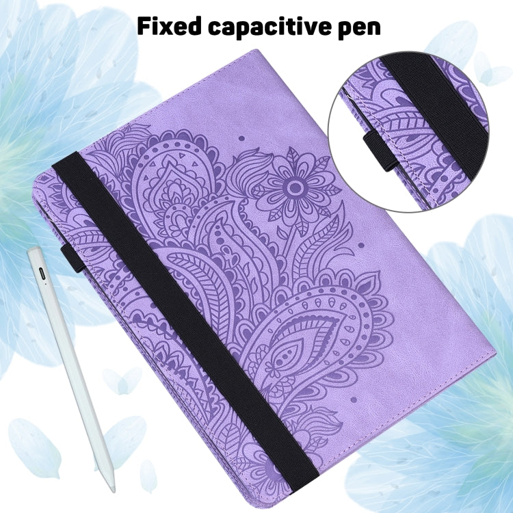 For Huawei MatePad SE 10.4 2022 Peacock Embossed Pattern Leather Tablet Case(Purple) - Huawei by PMC TechLife | Online Shopping South Africa | PMC TechLife | Buy Now Pay Later Mobicred