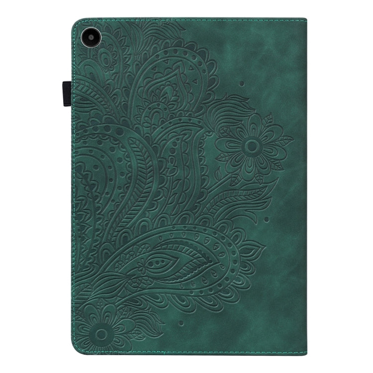 For Huawei MatePad SE 10.4 2022 Peacock Embossed Pattern Leather Tablet Case(Green) - Huawei by PMC TechLife | Online Shopping South Africa | PMC TechLife | Buy Now Pay Later Mobicred