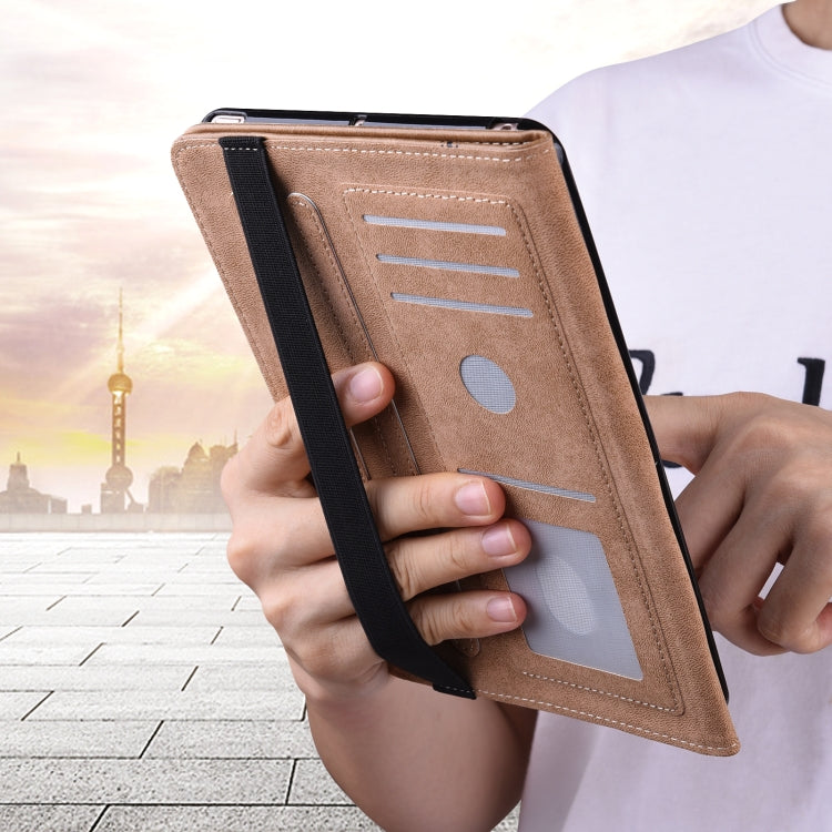 For Lenovo Tab P11 Gen 2 Embossed Striped Leather Tablet Case(Green) - Lenovo by PMC TechLife | Online Shopping South Africa | PMC TechLife | Buy Now Pay Later Mobicred