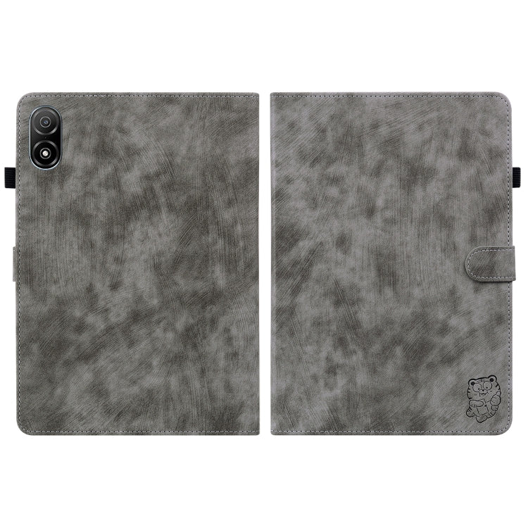 For Honor Pad V8 Pro Tiger Pattern Flip Leather Tablet Case(Grey) - Honor by PMC TechLife | Online Shopping South Africa | PMC TechLife | Buy Now Pay Later Mobicred