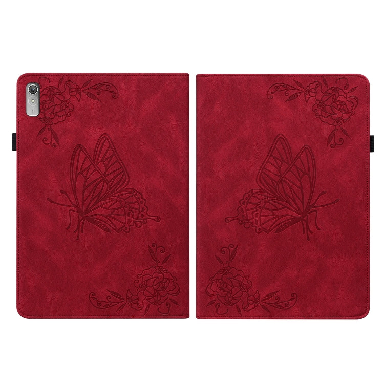 For Lenovo Tab P11 Gen 2 11.5 Butterfly Flower Embossed Leather Tablet Case(Red) - Lenovo by PMC TechLife | Online Shopping South Africa | PMC TechLife | Buy Now Pay Later Mobicred