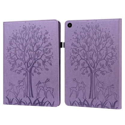 For Huawei MatePad SE 10.4 2022 Tree & Deer Pattern Embossed Leather Tablet Case(Purple) - Huawei by PMC Jewellery | Online Shopping South Africa | PMC Jewellery