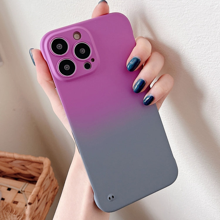 For iPhone XS / X Frameless Skin Feel Gradient Phone Case(Dark Purple + Grey) - More iPhone Cases by PMC Jewellery | Online Shopping South Africa | PMC Jewellery | Buy Now Pay Later Mobicred