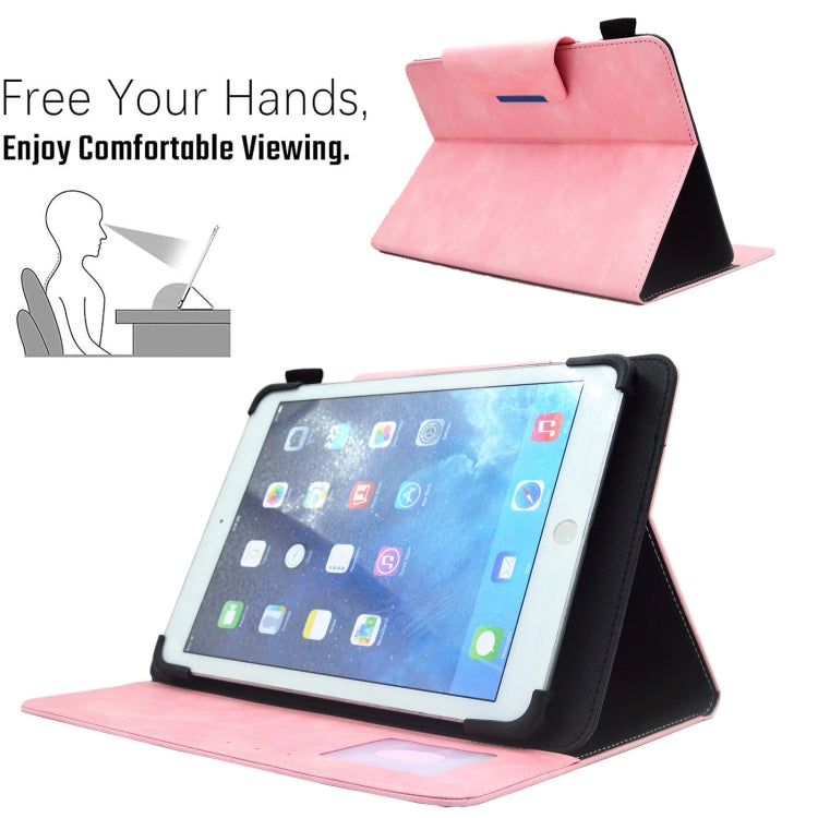 For 7 inch Suede Cross Texture Magnetic Clasp Leather Tablet Case(Pink) - 7 inch by PMC TechLife | Online Shopping South Africa | PMC TechLife | Buy Now Pay Later Mobicred