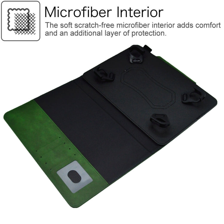 For 8 inch Suede Cross Texture Magnetic Clasp Leather Tablet Case(Green) - 8 inch by PMC TechLife | Online Shopping South Africa | PMC TechLife | Buy Now Pay Later Mobicred