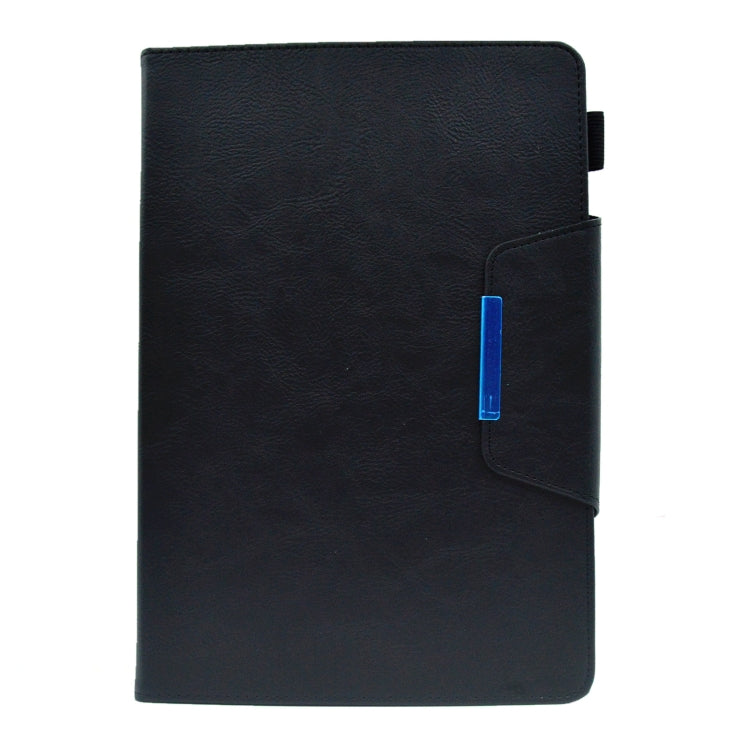 For 10 inch Suede Cross Texture Magnetic Clasp Leather Tablet Case(Black) - 10 - 11 inch by PMC TechLife | Online Shopping South Africa | PMC TechLife | Buy Now Pay Later Mobicred