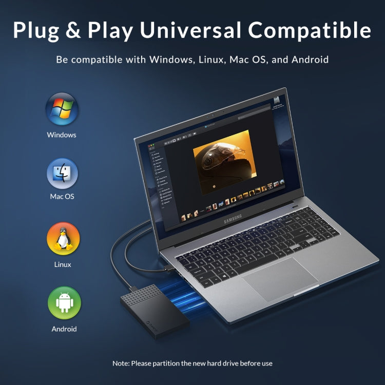 ORICO ORICO-2526U3-V1 2.5 inch USB 3.0 Micro-B Hard Drive Enclosure External Storage Case(Black) - HDD Enclosure by ORICO | Online Shopping South Africa | PMC TechLife | Buy Now Pay Later Mobicred