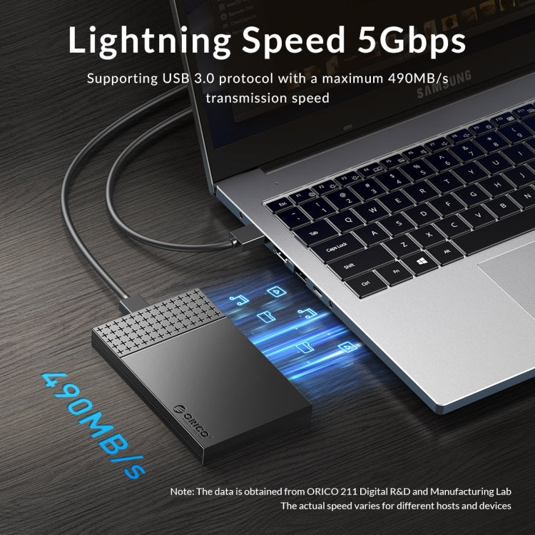 ORICO ORICO-2526U3-V1 2.5 inch USB 3.0 Micro-B Hard Drive Enclosure External Storage Case(Black) - HDD Enclosure by ORICO | Online Shopping South Africa | PMC TechLife | Buy Now Pay Later Mobicred