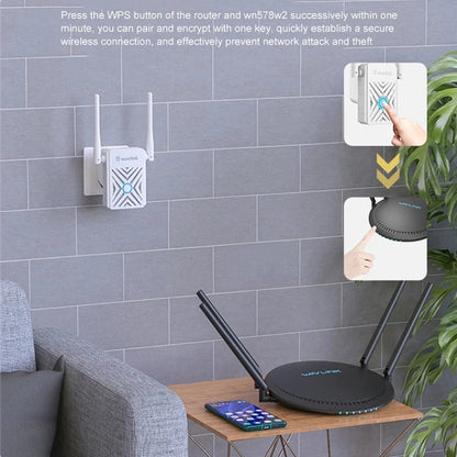 Wavlink WN578W2 300Mbps 2.4GHz WiFi Extender Repeater Home Wireless Signal Amplifier(AU Plug) - Broadband Amplifiers by WAVLINK | Online Shopping South Africa | PMC Jewellery | Buy Now Pay Later Mobicred