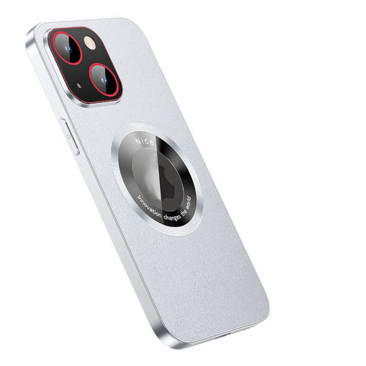 For iPhone 14 Pro R-JUST RH05 Magnetic Leather Metal Phone Case(Silver) - iPhone 14 Pro Cases by R-JUST | Online Shopping South Africa | PMC Jewellery