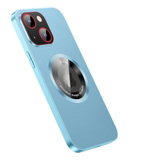 For iPhone 14 R-JUST RH05 Magnetic Leather Metal Phone Case(Blue) - iPhone 14 Cases by R-JUST | Online Shopping South Africa | PMC Jewellery