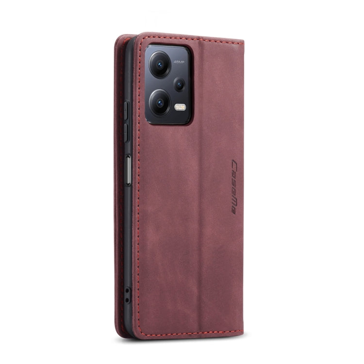 For Xiaomi Redmi Note 12 5G / Poco X5 CaseMe 013 Multifunctional Horizontal Flip Leather Phone Case(Wine Red) - Xiaomi Cases by CaseMe | Online Shopping South Africa | PMC Jewellery | Buy Now Pay Later Mobicred