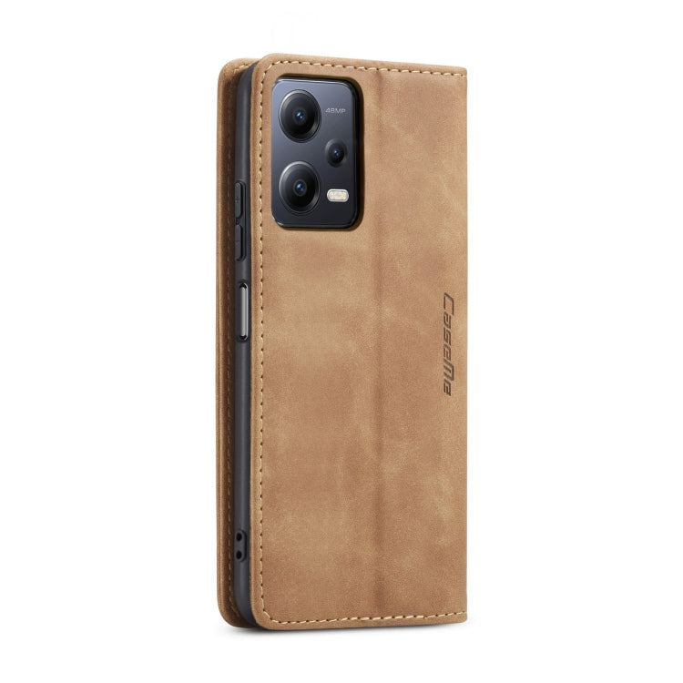 For Xiaomi Redmi Note 12 5G / Poco X5 CaseMe 013 Multifunctional Horizontal Flip Leather Phone Case(Brown) - Xiaomi Cases by CaseMe | Online Shopping South Africa | PMC Jewellery | Buy Now Pay Later Mobicred