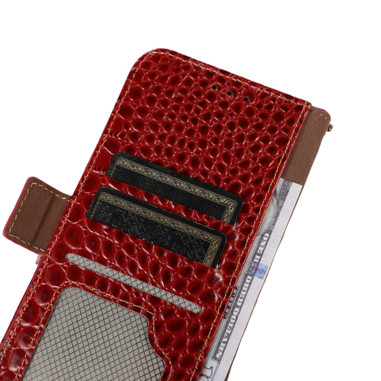 For Google Pixel 7a Crocodile Top Layer Cowhide Leather Phone Case(Red) - Google Cases by PMC TechLife | Online Shopping South Africa | PMC TechLife | Buy Now Pay Later Mobicred