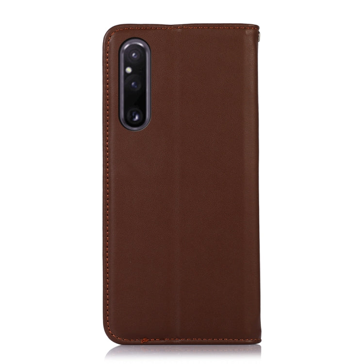 For Sony Xperia 1 V KHAZNEH Nappa Top Layer Cowhide Leather Phone Case(Brown) - Sony Cases by PMC TechLife | Online Shopping South Africa | PMC TechLife | Buy Now Pay Later Mobicred