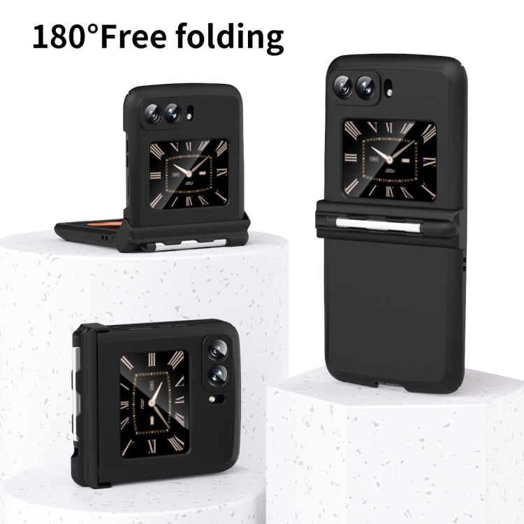 For Motorola Razr 2022 Macaron Three-piece Set Phone Case with Stylus(Black) - Motorola Cases by PMC TechLife | Online Shopping South Africa | PMC TechLife | Buy Now Pay Later Mobicred